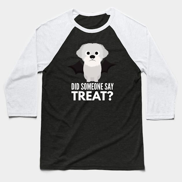 Coton de Tulear Halloween Trick or Treat Baseball T-Shirt by DoggyStyles